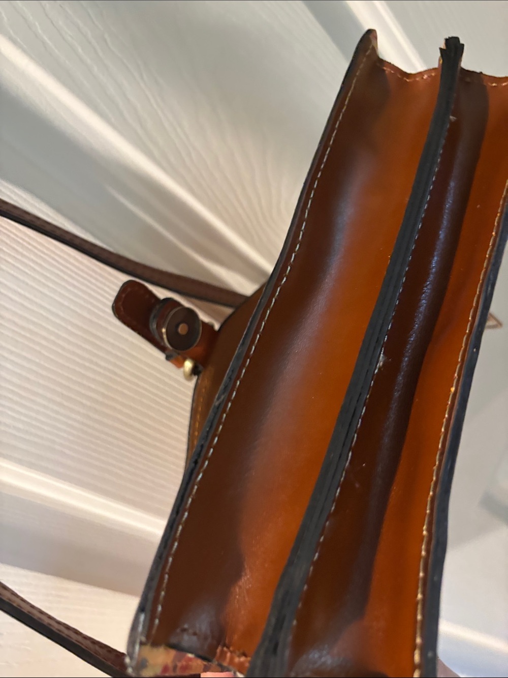 Patricia Nash Tan Floral Leather Crossbody with Brown Trim - Picture 7 of 7